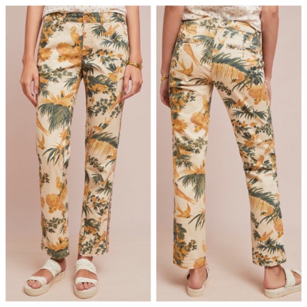 Anthropologie Classic Relaxed Bird Print Chino size 28
